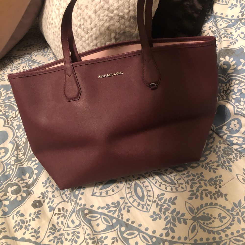Michael Kors Maroon Tote Bag